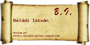 Béládi István névjegykártya